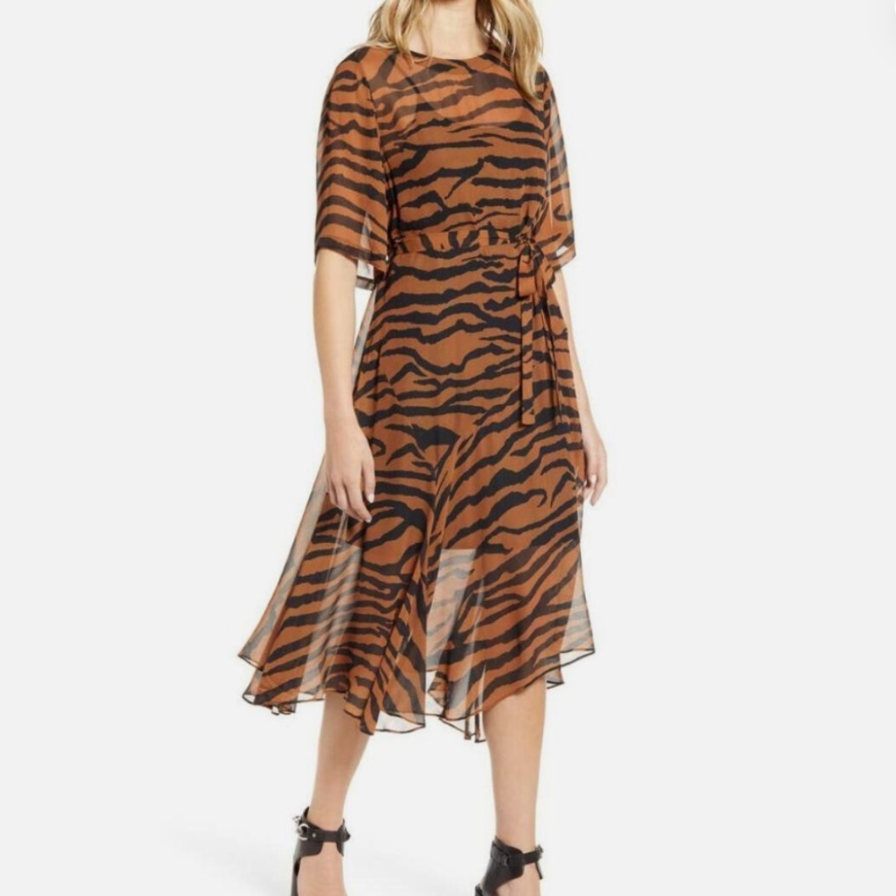 ALLSAINTS - Belted Enki Zephyr Tiger Dress - size Smalll